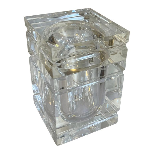 Alessandro Albrizzi Mid-Century Modern Italian Lucite Box or Ice Bucket For Sale