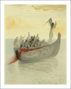 1960s Salvador Dali Woodcut Purgatory 2 the Ship of Soul