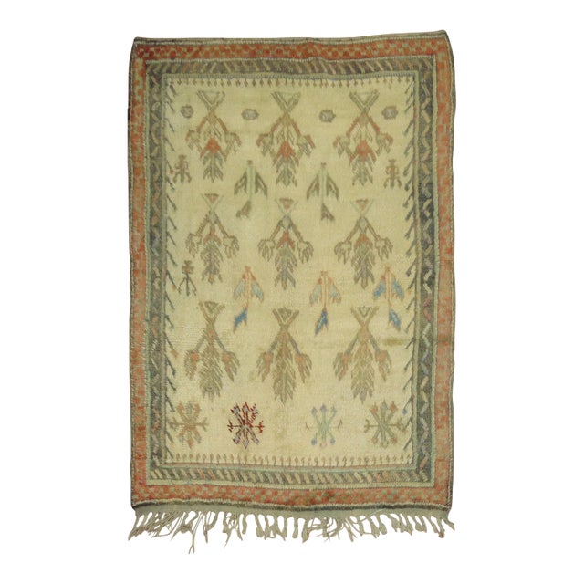 1950s Turkish Tulu Rug - 3'10" x 5'2" For Sale