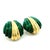 A substantial pair of circa 1970s 18K yellow gold and carved malachite clip-on earrings, designed with bold sculptural...