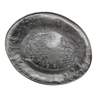 Vintage Kosta Boda Sweden Party Marine Series Flounder Platter Serving Plate Scandinavian For Sale