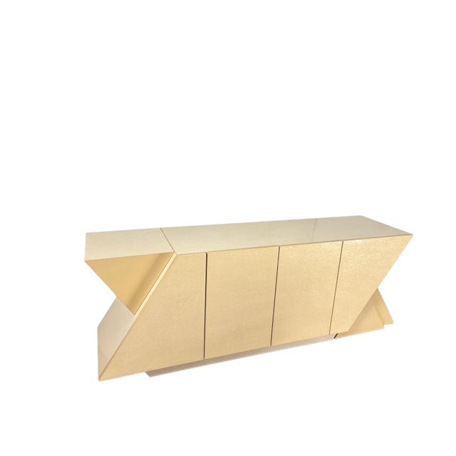 Beautiful vintage one of a kind Geometric Buffet Sideboard very unique with a lot of storage for all your precious items