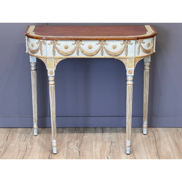 Neoclassical Early 19th Century Neoclassical Italian Painted Mahogany and Parcel Gilt Table For Sale - Image 3 of 13