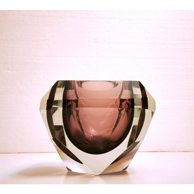 An exceptional vintage Murano Sommerso glass bowl, attributed to Alessandro Mandruzzato, Italy, circa 1970s. Spectacularly...