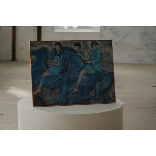 Blue Mid-20th Century Modern Wall Relief with Figural Motif, 1950s For Sale - Image 8 of 18