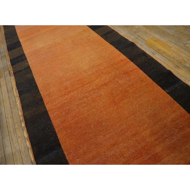 Textile 1950s Orange Open Field Vintage Turkish Anatolian Runner Carpet 4'3" X 18'8" Knotted Wool Rug For Sale - Image 7 of 9