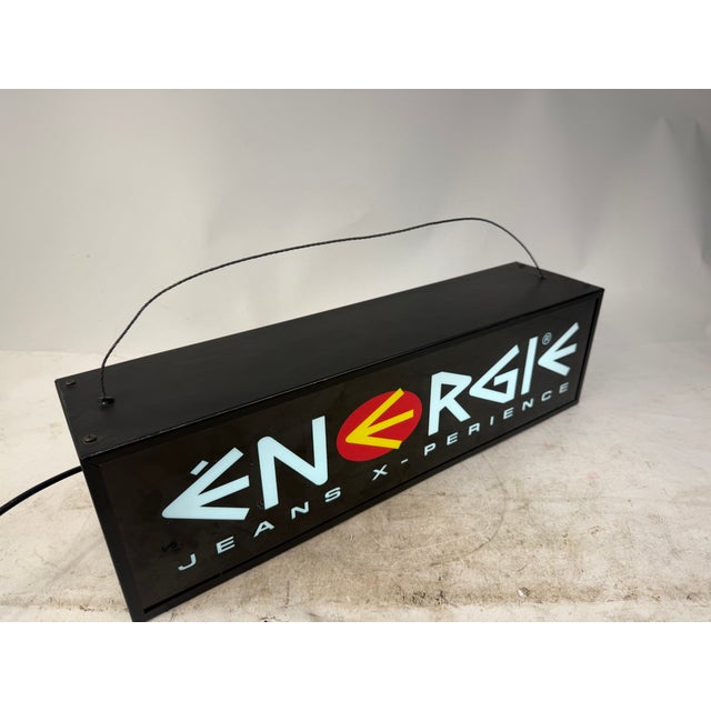Energie Jeans X-Perience Illuminated Sign, 1980s For Sale - Image 4 of 7