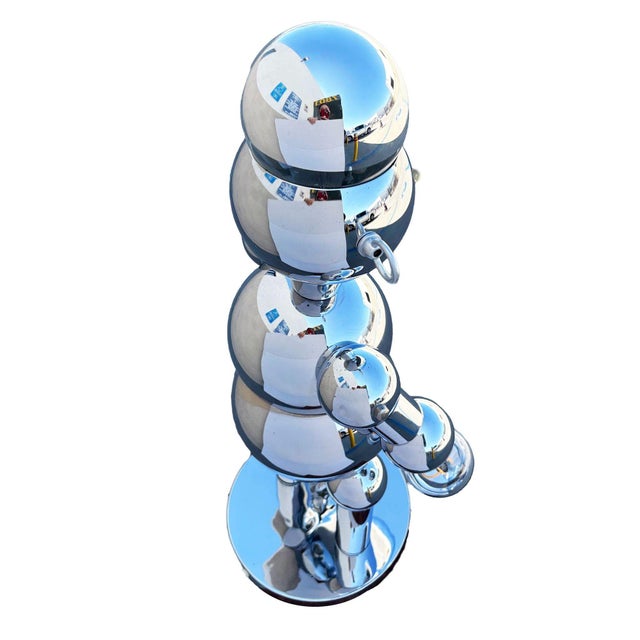 Silver 1975 Post-Modern Chrome Bubble Ball Robot Table Lamp by Torino Lamps For Sale - Image 8 of 12