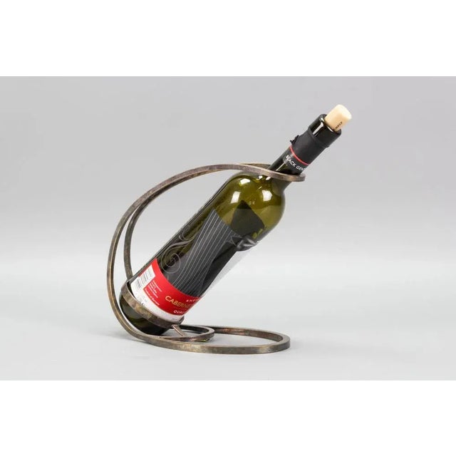 Gray Art Deco French Silvered Brass Bottle Holder For Sale - Image 8 of 18