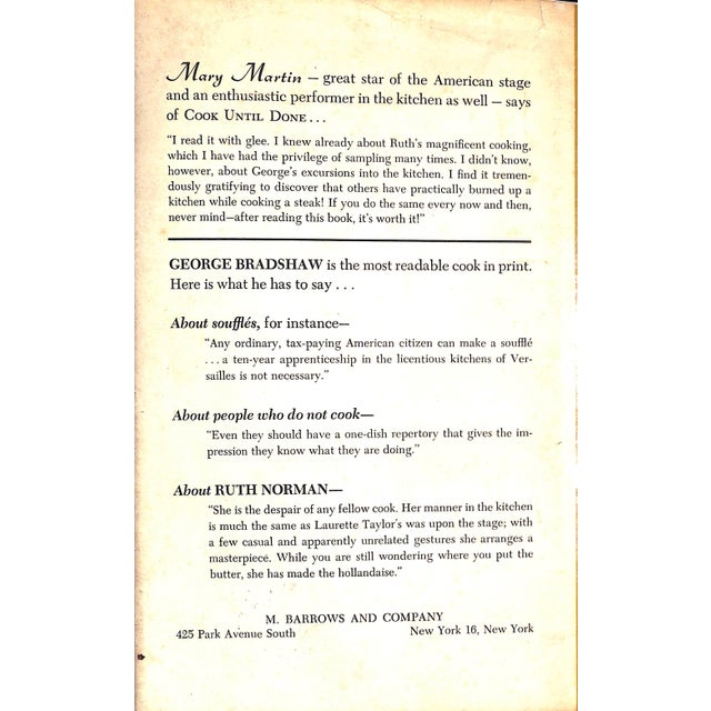 "Cook Until Done a Collection of Unexpected Recipes" 1962 Bradshaw, George & Norman, Ruth For Sale - Image 4 of 6