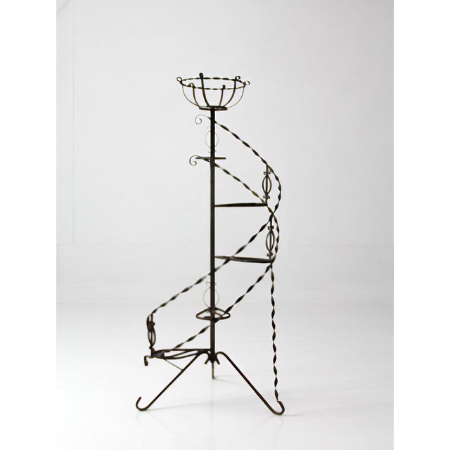 Mid-Century Wrought Iron Tiered Plant Stand For Sale - Image 16 of 16
