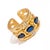 Contemporary Sapphire & Diamond Regal Adjustable Gold Ring, Size 4 For Sale - Image 3 of 8