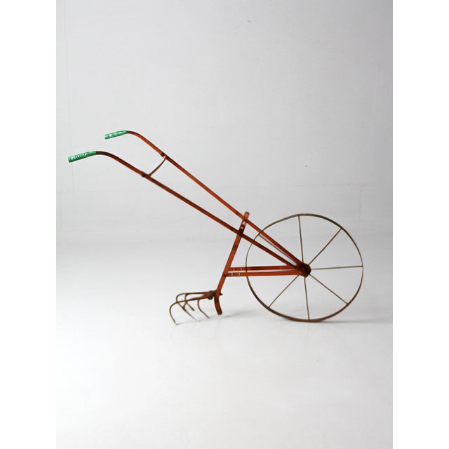 Metal Antique 1930s Wheel Hoe Garden Cultivator For Sale - Image 7 of 17
