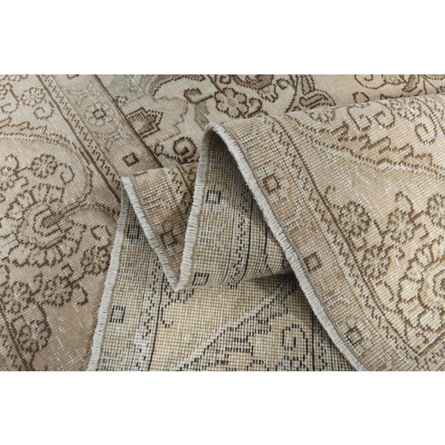 1970s Vintage Persian Handmade Wool Cotton Orange Area Rug For Sale In San Francisco - Image 6 of 11