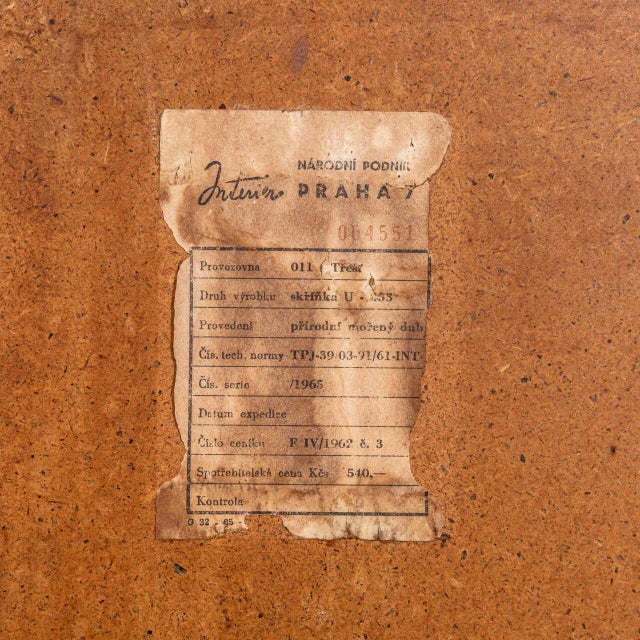 Black Double Drawer Cabinet by Jiri Jiroutek for Interieur Praha, 1950s For Sale - Image 8 of 11