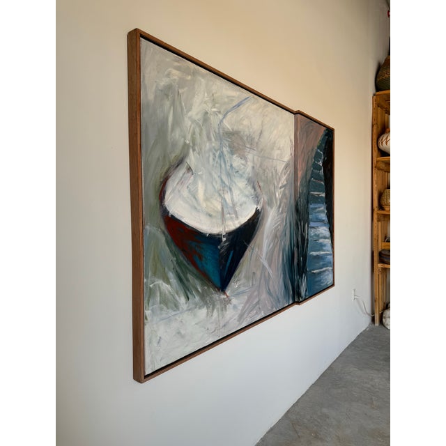 For your consideration we are presenting for sale this fantastic large Mid-century abstract expressionism oil painting on...