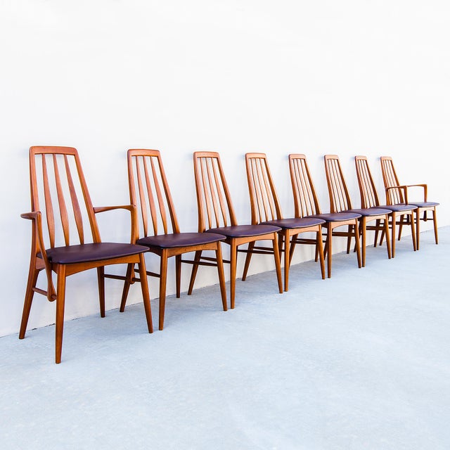 Restored Danish Modern Solid Teak "Eva" Dining Chairs by Niels Koefoed For Sale - Image 15 of 15
