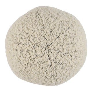 Schumacher Margarete Sphere Lumbar Pillow In Ivory on Charcoal For Sale