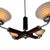 Metal Art Deco Satin Glass, Walnut Veneer and Chromed Metal 4-Light Chandelier, Former Czechoslovakia, 1930 For Sale - Image 7 of 10