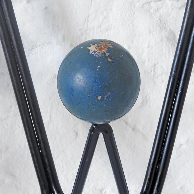 Metal Mid-Century Modern Wall Coat Rack by Roger Feraud for Dupré-Hauser, 1950s For Sale - Image 7 of 10