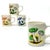 Mushroom print mugs, group of 4. An eccentric set of matching multi-colored mushroom mugs with orange, green, yellow,...