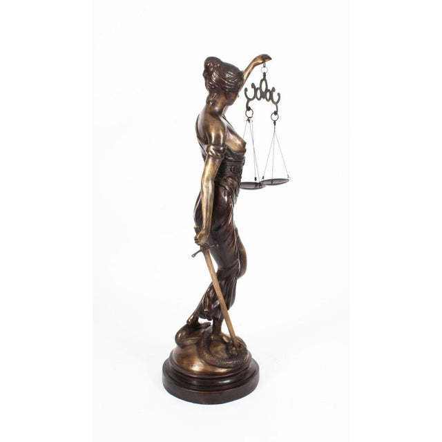 4ft Lady Justice Statue, 20th Century, Bronze For Sale - Image 9 of 18