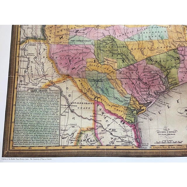 New Map of Texas by J. H. Young - 1837 Map Reproduced by Texas Department of Highways For Sale - Image 4 of 6