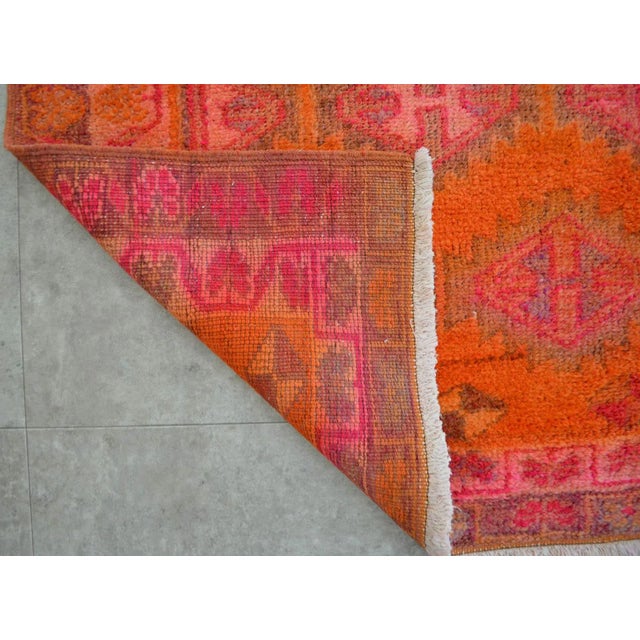 Low pile Kurdish Herki Tribal Runner Rug Hallway 2′10″ x 12′ For Sale - Image 9 of 10