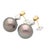 Modern Black Pearl With Fancy Yellow & White Lily Cut Diamond Drop Earrings For Sale - Image 3 of 8