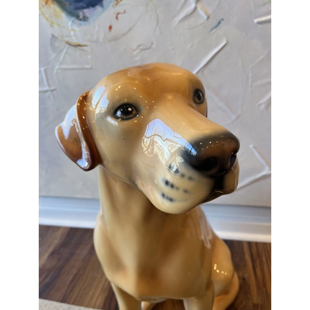 Italian Italian Handcrafted Ceramic Dog Sculpture For Sale - Image 3 of 5