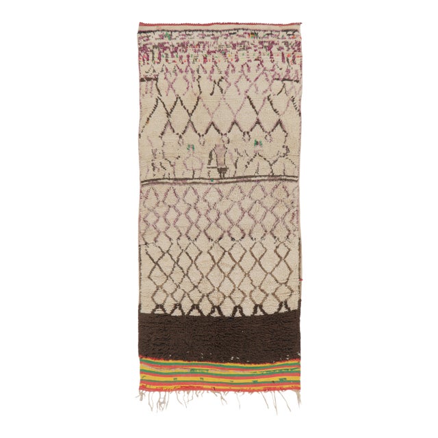Vintage Moroccan Runner With Tribal Pictorials in Multicolour - Rug & Kilim For Sale