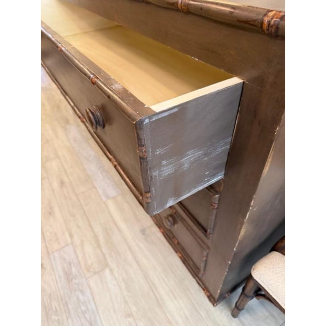 1990s 1990s Faux Bamboo Large Dresser/Chest of Drawers For Sale - Image 5 of 7