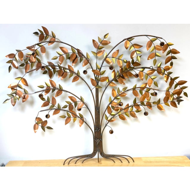 Mid-century Copper and Enameled 'Tree of Life' Wall Sculpture by Curtis Jere USA, circa 1970s This mid-century copper and...