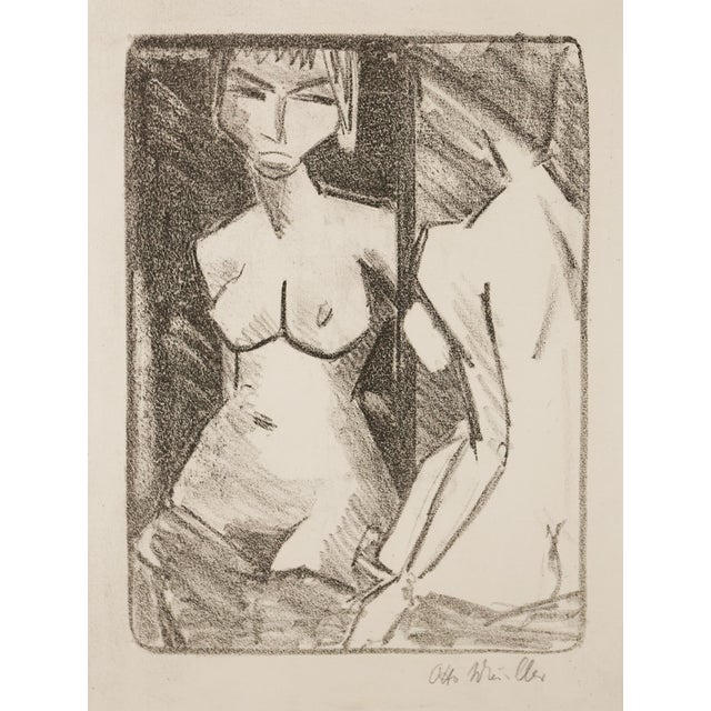 Otto Mueller, Female Nude in Front of a Mirror, 1924, Lithograph For Sale
