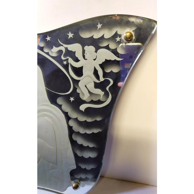 Fontana Arte Mirror with Madonna & Angel Design by Luigi Brusotti for Fontana Arte, 1940s For Sale - Image 4 of 6