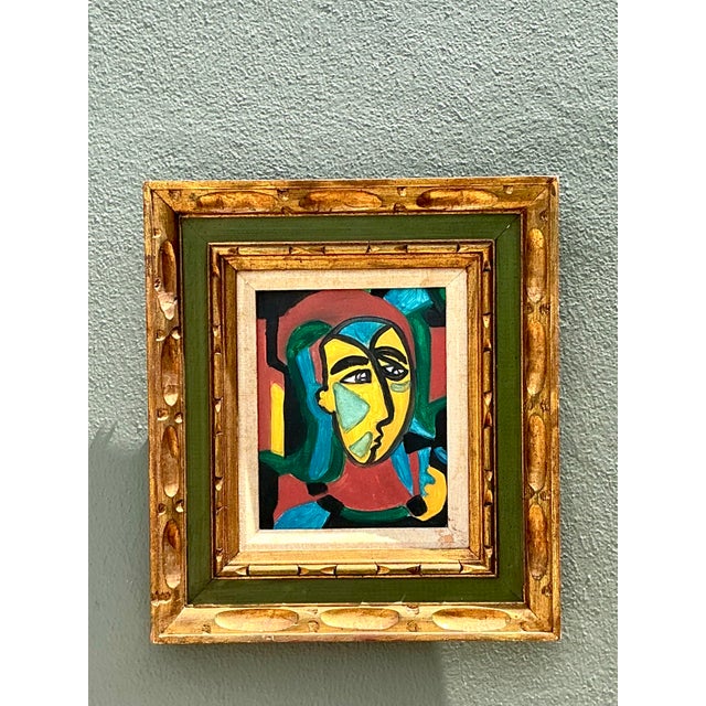 Vintage Original Figurative Oil on Canvas For Sale - Image 4 of 12