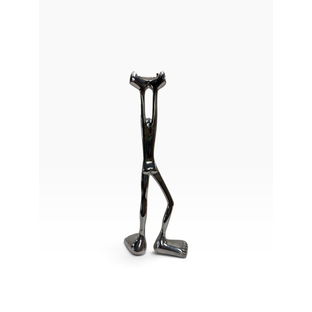 Late 20th Century Vintage Signed Carrol Boyes Cast Metal "Standing Man" Business Card Holder For Sale - Image 5 of 8