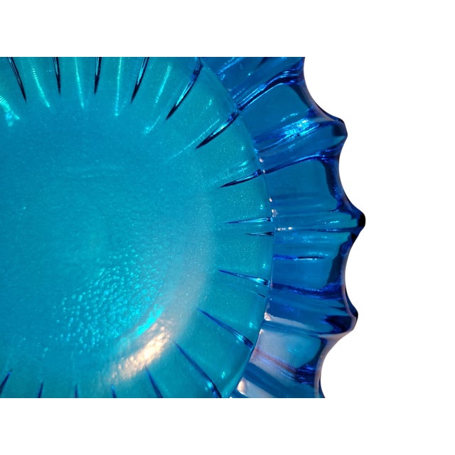 1960s 1960's Fostoria Blue Ashtray For Sale - Image 5 of 8