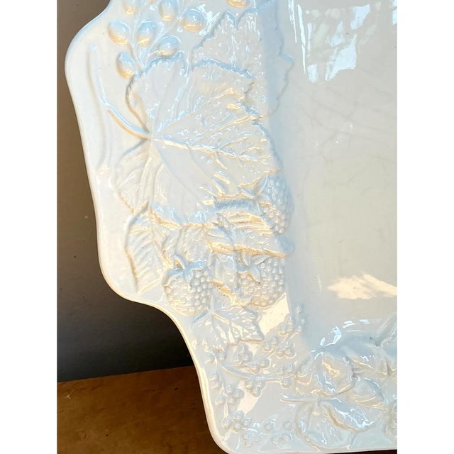 Vintage Italian Embossed Ceramic Tray For Sale - Image 4 of 13