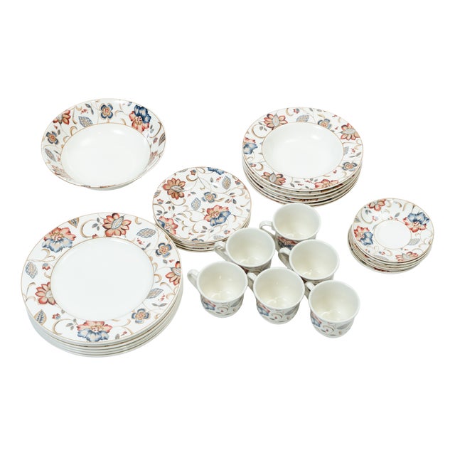 Jacobean English Ceramic Dinnerware by Churchill, 2000s, Set of 31 For Sale