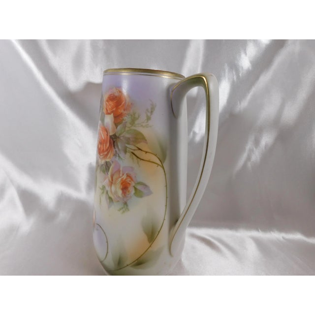 1940s Peach Floral Coffee Pot From Germany For Sale - Image 4 of 6