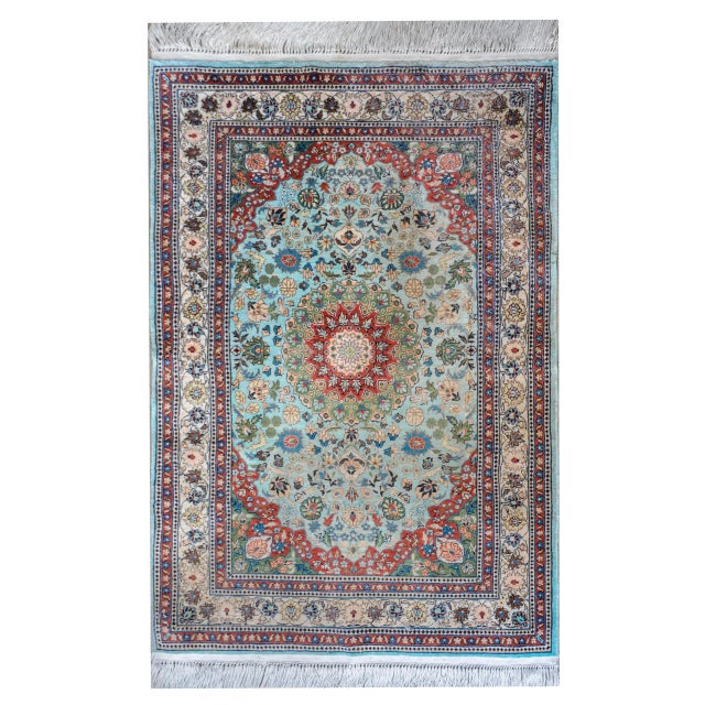 Vintage Chinese Silk Rug For Sale - Image 12 of 12