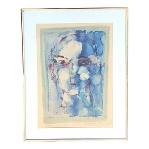 Henry Miller - "Blue Face" Original Signed Limited Edition Lithograph - #103/275