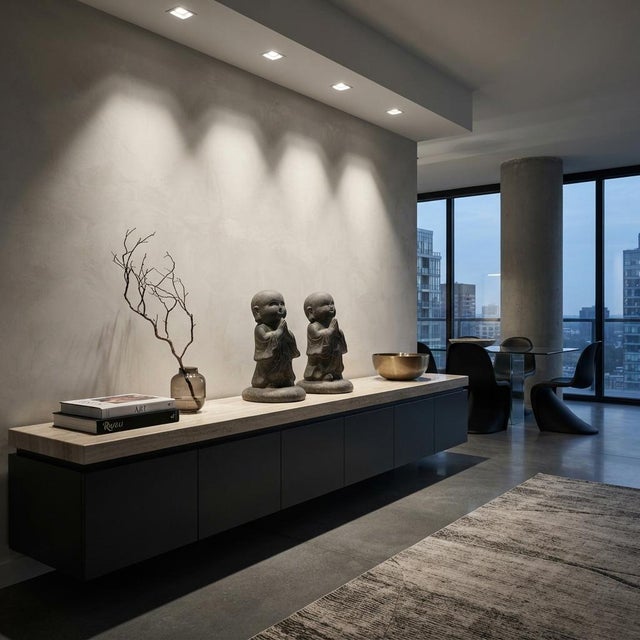 Chinese Dark Gray Stone Anjali Mudra Standing Cute Lohon Monk Statue For Sale - Image 10 of 11