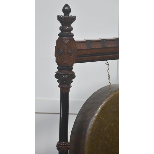 Monumental Gothic Revival Walnut Dinner Gong For Sale - Image 6 of 11