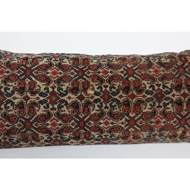 Early 20th Century Handwoven Antique Tribal Lumbar Pillow – Museum‑Quality Textile -15'' X 38'' For Sale - Image 5 of 11