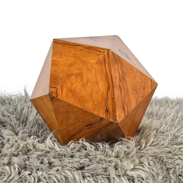 Brown Deltahedron Rosewood Side Table For Sale - Image 8 of 10