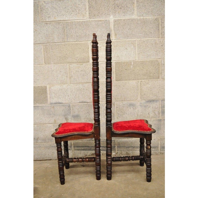 Vintage Spanish Jacobean Renaissance Revival Gothic Red Hall Prayer