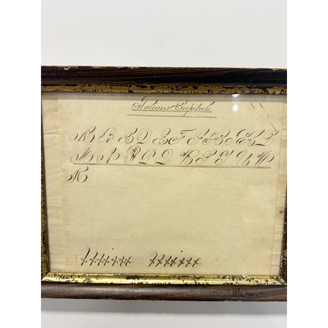 American Penmanship Sheet, Italian Capitals, Dated 1814 For Sale - Image 4 of 6