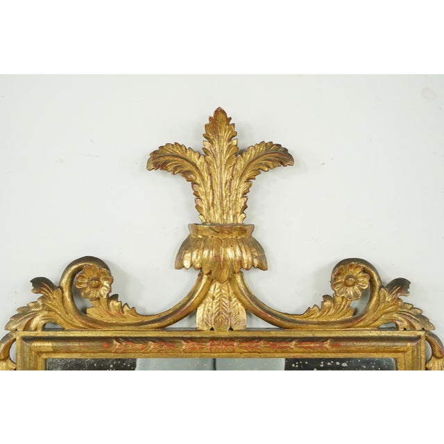 Antique Neoclassical Italian Giltwood Wall Mirror For Sale - Image 4 of 10